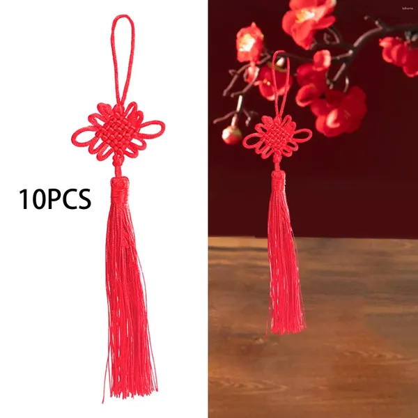 Decorazione per feste 10 pezzi di nodi cinesi con nappe feng shui nodo spiccato ornamenti 2024