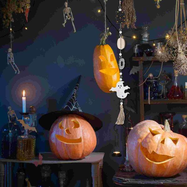 Estatuetas decorativas suprimentos de halloween decorações de festa tag de madeira ornamentos de parede pendurados árvores de jardim pingentes assustadores