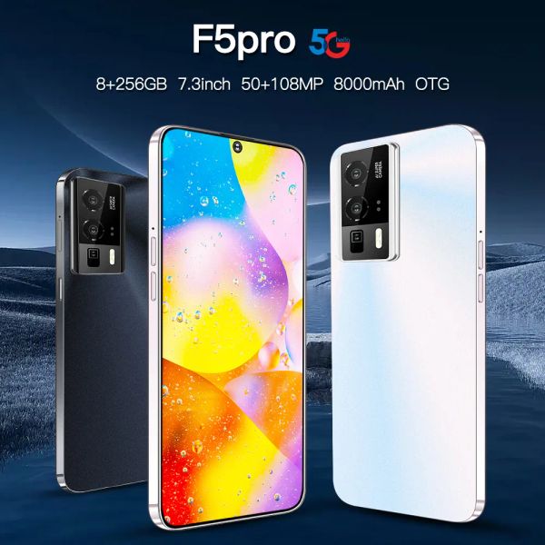 F5 Pro Android-Smartphone-Touchsbildschirm Farbbildschirm 4G 8 GB 12 GB 16 GB RAM 256 GB 512 GB 1 TB ROM 7,3-Zoll-HD-Bildschirmsensor unterstützt mehrere Sprachen