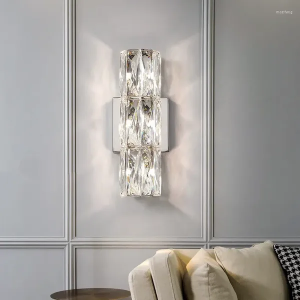 Настенная лампа современный высококачественный хрустальный свет скандинавский роскошный спальня спальня для спальни с длинной эль-виллой коридор