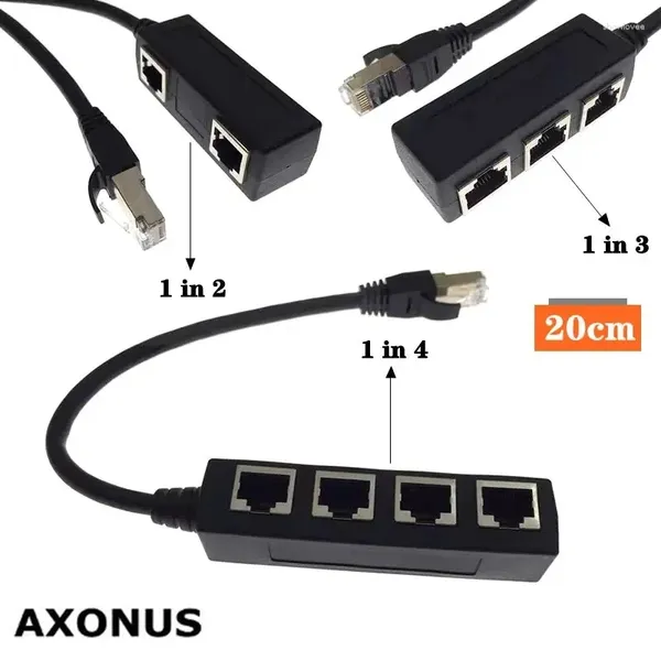 Cabos de computador RJ45 1/2 3 4 Extensão de adaptadores de portas múltiplas Ethernet 1 masculino para 2/3/4 Distribuidor feminino LAN Network 20cm