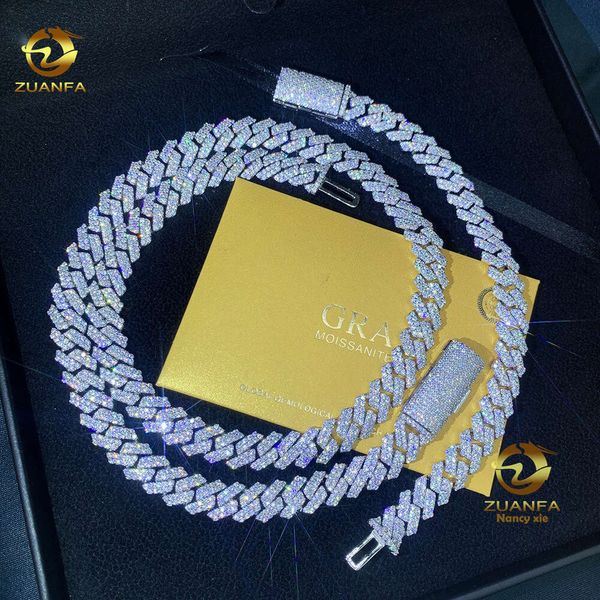 Heißverkäufe Drop Shipping Out Cuban Link VVS Diamond Hip Hop Schmuck 8mm 10 mm Moissanit Cuban Chainlocket Halsketten