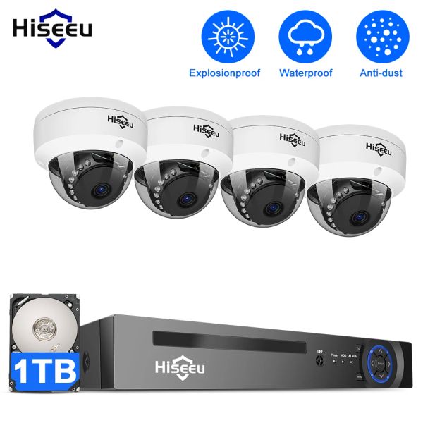 Sistema CCTV Dome per esterni 5 MP Sicurezza di sorveglianza Sicurezza esterna IP Tele Camera Kit di sistema Set Home Street Monitor 10CH 4K NVR Video Registratore