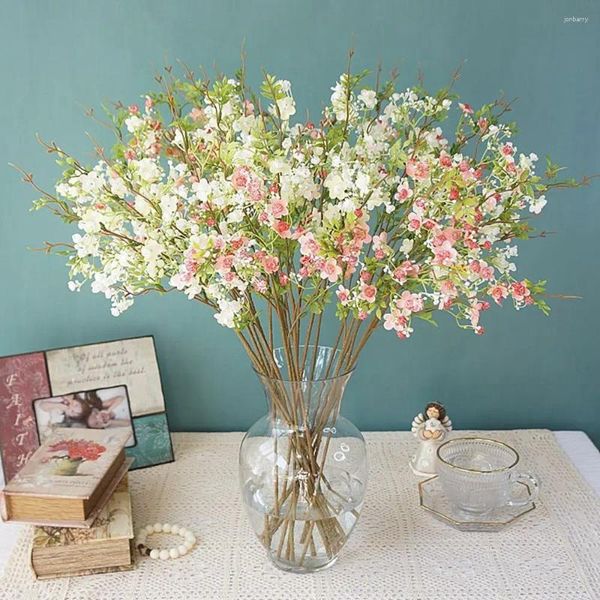 Fiori decorativi 1 pezzi Bellissima prugna artificiale Blossom semplice Elegante simulazione del bouquet fai -da -te Creativo falso con foglia