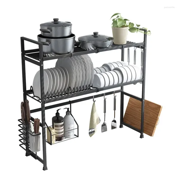 Küchenspeicher 63 cm/73 cm/83 cm Regalschale Trocknungsregal über Waschbecken Utensilienhalter Entlassungs Arbeitsplatte Organizer