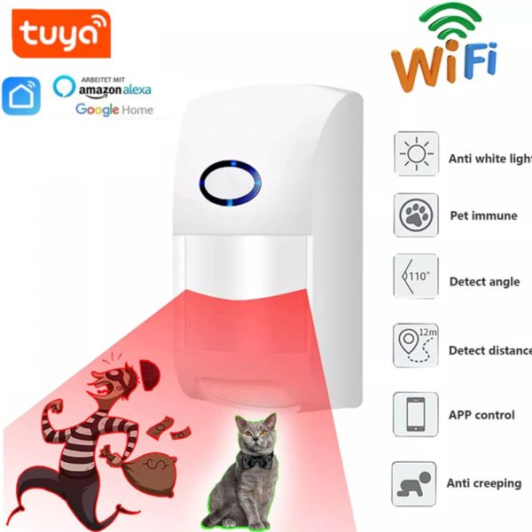 Detector tuya smart wi -fi detectores infravermelhos sensores Sistema de alarme Detector de movimento pir Sensor Alarme Smart Life App Remote Control Security