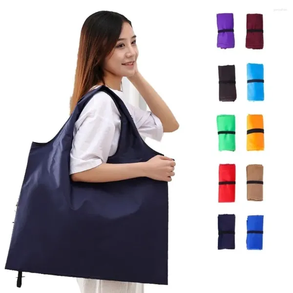 Bolsas de armazenamento Bolsa de compras dobrável e ecologicamente correta portátil de grande capacidade de desenho animado impressão