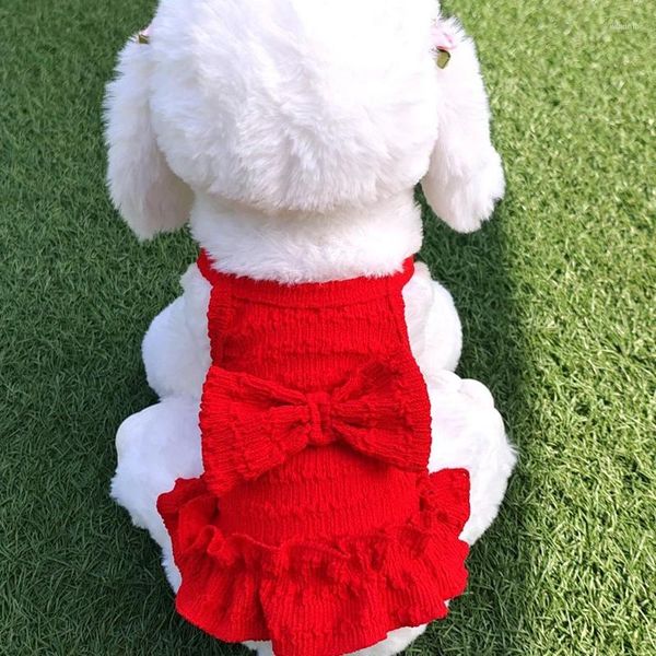 Собачья одежда милая красная одежда для питомца мягкие хлопковые платье принцесса кошачья плита универсальные свадебные платья Чихуахуа