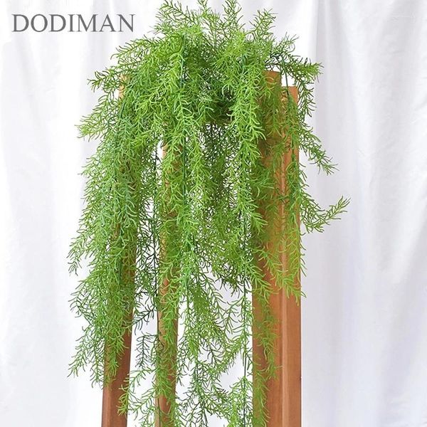 Flores decorativas 114 cm de planta verde artificial Rattan Snapdragon Grass Wall Water Water Home Wedding Party Decoration 1pcs