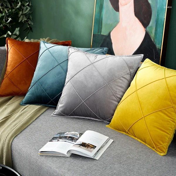 Cuscino Nordic Luxury Art Colori solidi Filletti in tessuto di cotone per divano casa da viaggio per letti da viaggio.