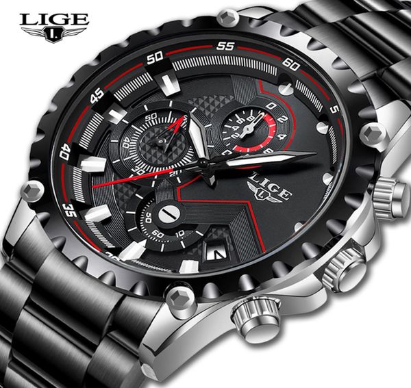 Lige Top Brand Luxury masculk Moda Men Sport Sport Waterptones Watches Men All Steel Army Military Watch Relogio Masculino4071017
