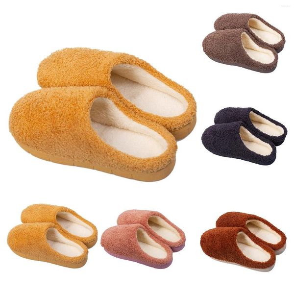 Slippers feminino masculino Fuzzy Face Happy Chete Chete Fluffy House para meias de chinelos internos