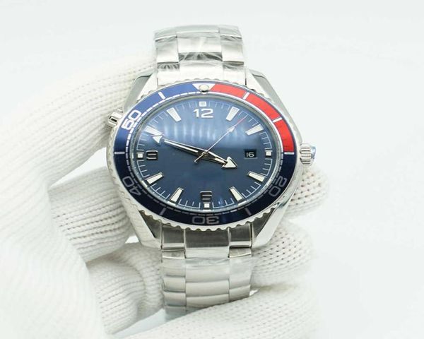 Leckel Blue Red Planet Limited Dial Watch 44mm Automatische Mechaincal -Bewegung Ozean Diver 600m Edelstahl Sport Sea Amerika CU9304505