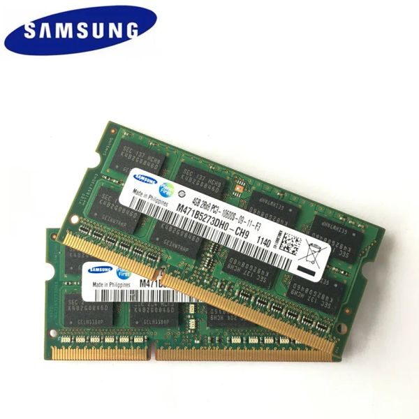 PANNELLI SAMSUNG 8GB (2PCSX4GB) 2RX8 PC310600S DDR3 1333MHz 4GB Memoria per laptop 4G PC3 10600S 1333 MHz Notebook Modulo SODIMM RAM