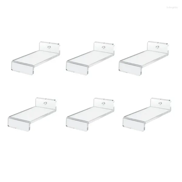 Ganchos de acrílico montado na parede riser stand rack prateleira clara para figuras de armazenamento modelos de brinquedo decoração gota