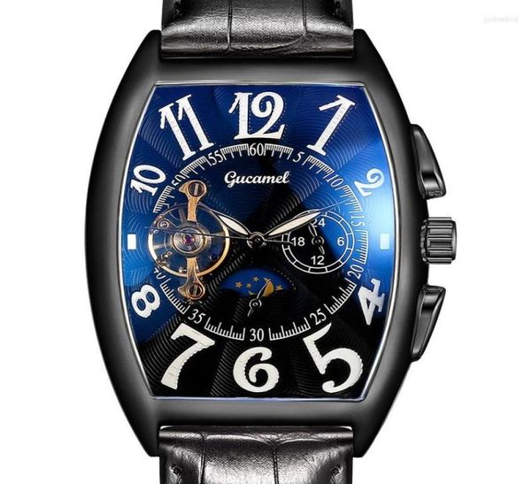 Orologi da polso Tourbillon Skeleton Automatic Watch Classic Case Top Top Mechanical Owatch per uomini Relogio Masculino3933728