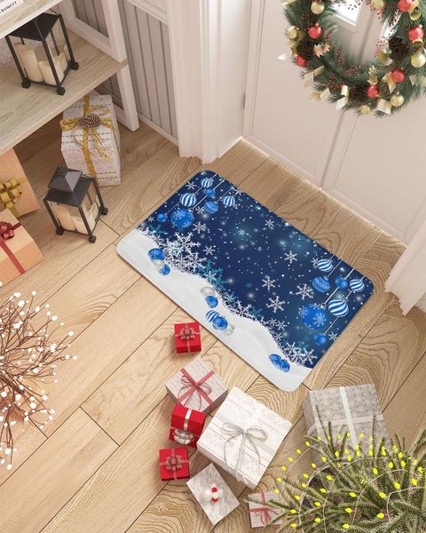 Tappeti natalizi blu blu fiocchi di neve grigi decorazioni per la casa moquette navidad ornament anno di tappeto per decorazioni per feste di Natale