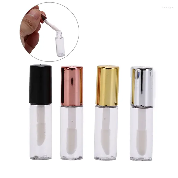 Speicherflaschen 10 Stcs 1,2 ml Lipglossrohre leer transparent pe Kunststoff Lippenstift Mini -Probe Kosmetikbehälter mit Kappe