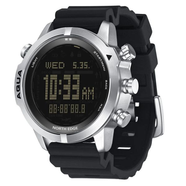 Инструменты North Edge Men Men Dive Computer Watch Twarepronation 100 м Scuba Diving NDL (без времени деко) 50 м Альтимер Барометр Compass