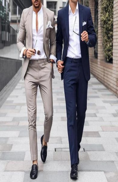 Tuxedos de casamento elegante ternos masculinos slim fit smoking noivo smokingos para homens duas peças vestidos de vestidos de vestuário