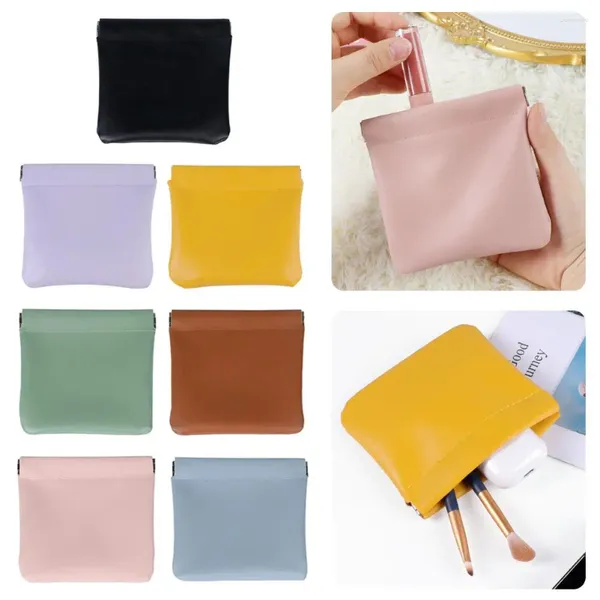 Bolsas de armazenamento unissex pu de couro portátil bolsa de fone de ouvido de fone de ouvido cosméticos mini fone de ouvido com o organizador de batom de diversão Z2T5