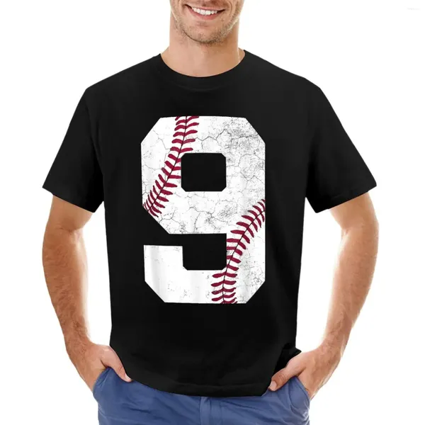 Tops da uomo Tops del 9 ° compleanno Baseball Boys Kids Nine 9 Nono Gift T-Shirt Fan Sports Stampa Animali Aibiti Cinetti T-Shirt per uomini