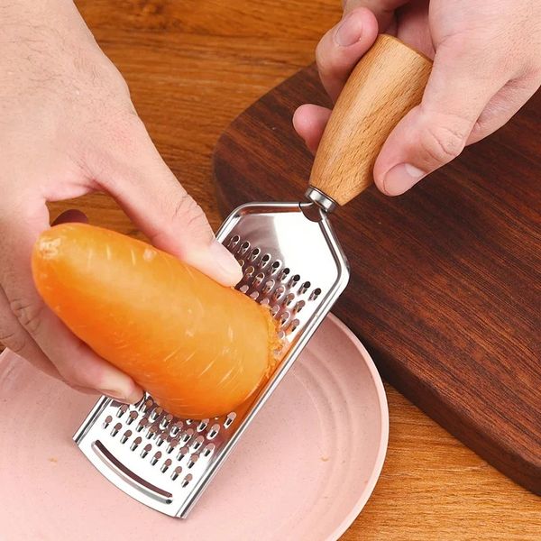 Patates Peyniri Grater Pratik Havuç Grater Metal Grater Ahşap Kalıplı Peynir Grater Peynir Tahtası