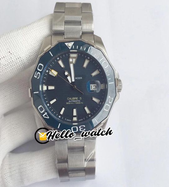 3a mergulho 43mm Nova textura azul Dial de textura gaivota automática assistir caixa de aço de cerâmica azul molde SS SS Aço relógios de aço thtg hell1559356