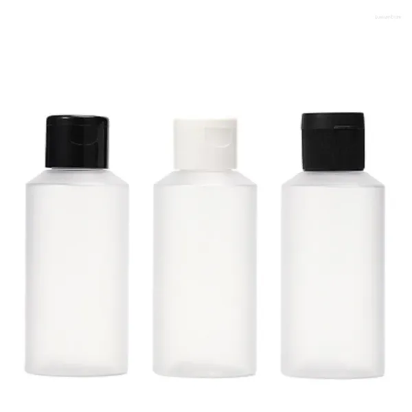 Aufbewahrung Flaschen 30pcs nachfüllbarer leerer Plastikflasche Frosted PET PET WHITE Flip Deckung 100 ml tragbarer Verpackungsbehälter Toner