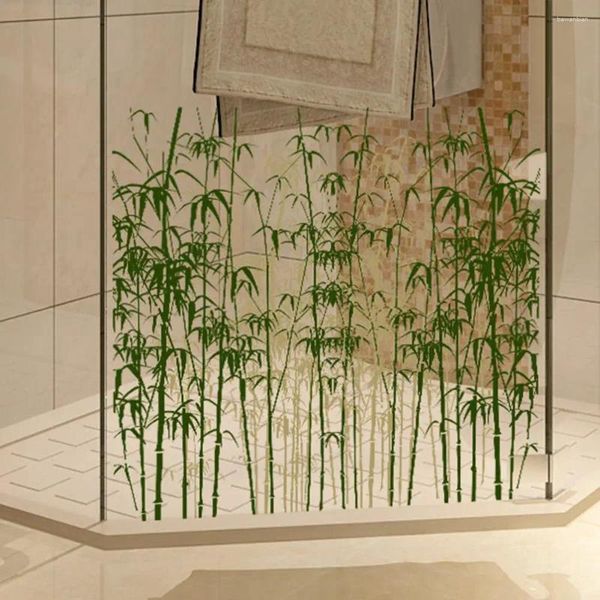 Fensteraufkleber Glasaufkleber Bambusmuster gefrosteter durchscheinender Kleberabziehbilder Dekorative Privatsphäre Schutzfilm Badezimmer