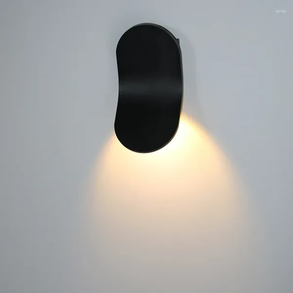 Lampada da parete Creative Minimalista Luci interne in alluminio nero/nero/oro Scorce per il soggiorno Apparecchi per la luce della camera da letto