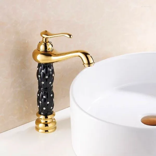 Rubinetti del lavandino da bagno liuyue in ottone nero/nero con diamante porcellana tap tap tap a tap tap taps torneira