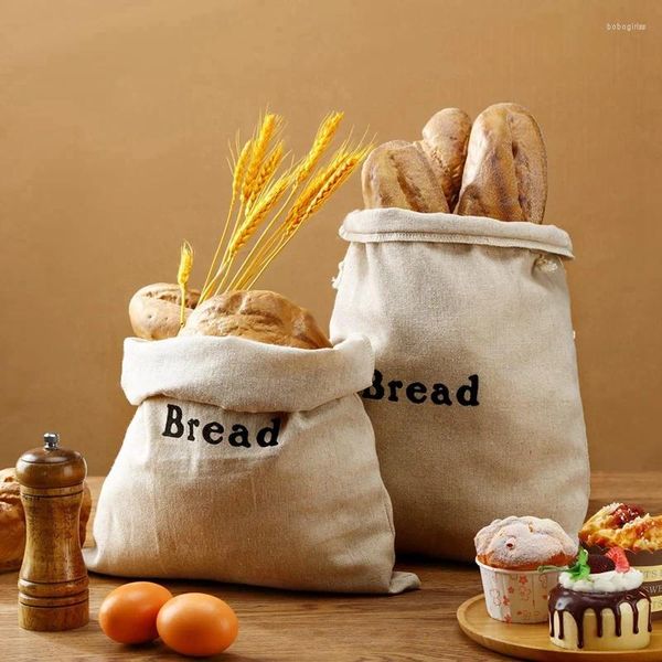 Stume di stoccaggio Burla di pane a 3 pezzi Cultura riutilizzabile come lino mostrato Pastres non sbiancati pasticcini fatti a mano