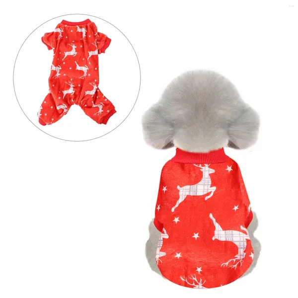 Roupas de vestuário para cães para animais de estimação pequenas roupas de flanela figurina de neve traje de outono de outono festival de pajama férias de pijama