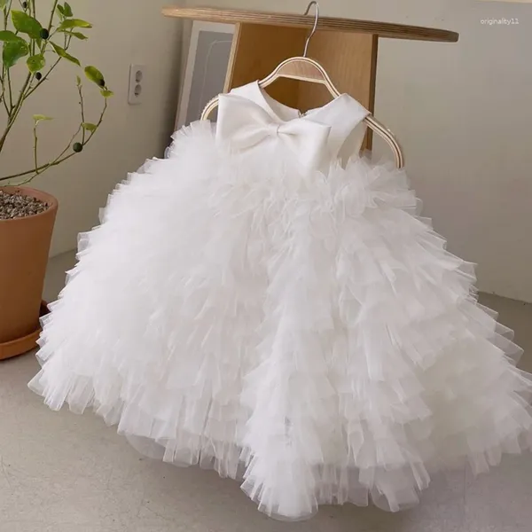 Mädchen Kleider Baby Mädchen taufe Taufkleid weiße Tüll kleine Kinder 1. Kommunion Blumen Geburtstagsfeier Tutu Tutu