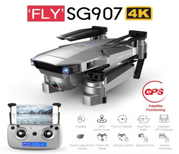 Salmoph SG907 SG901 GPS RC Quadcopter com WiFi FPV 1080P 4K HD Câmera dupla Drone de fluxo óptico Siga -me Mini Dron vs E502S LJ20086399271