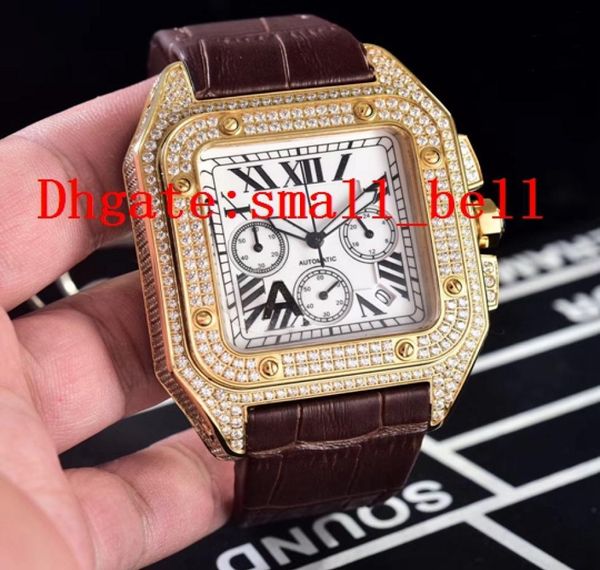 Qualità del nuovo prodotto WM505014 Men039S in acciaio inossidabile orologio da diamante da 44 mm Movimento al quarzo VK Men039 Multifunzione D4643822