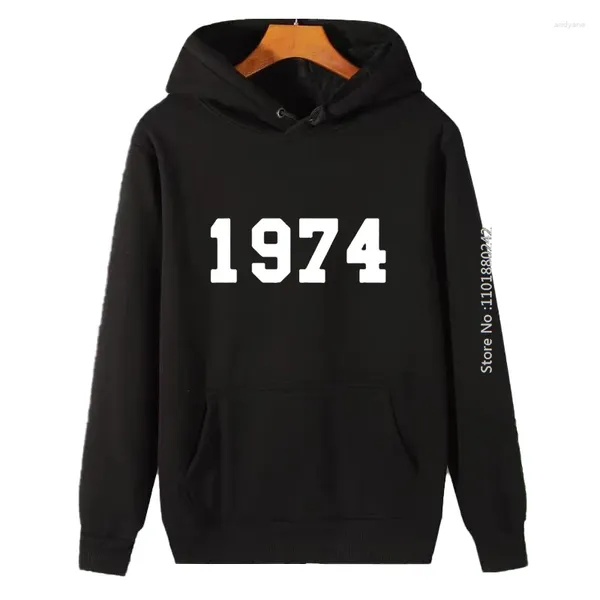 Herren Hoodies 1974 College Herren 40. Geburtstagszeitteile dicker Pullover Hoodie hohe Qualität in und Blusen Winterkleidung