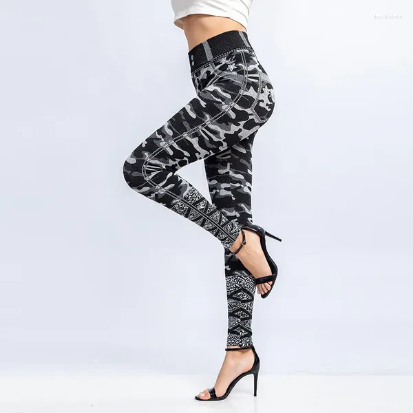 Leggings femininas Cuhakci Cintura alta Treça de treino impresso de ioga Mulheres esportivas elásticas push up leis Gym pernegins acitve running running