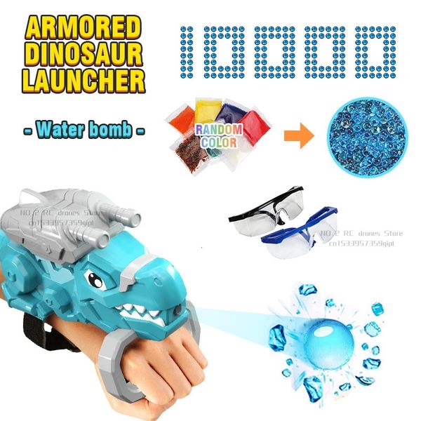 Electric Water Bomb Gun Gun Dinosaur Launcher Handschuh mit 1000 Kugeln für Kinder Schießen im Garten Kinderspielzeug Boy Sommergeschenk 240402