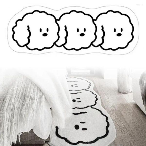 Teppiche Nordic Style Cartoon Teppich Schlafzimmer Nachtteppich nicht rutschfestes Wasserabsorption Waschbarer Druckboden für Wohnzimmer