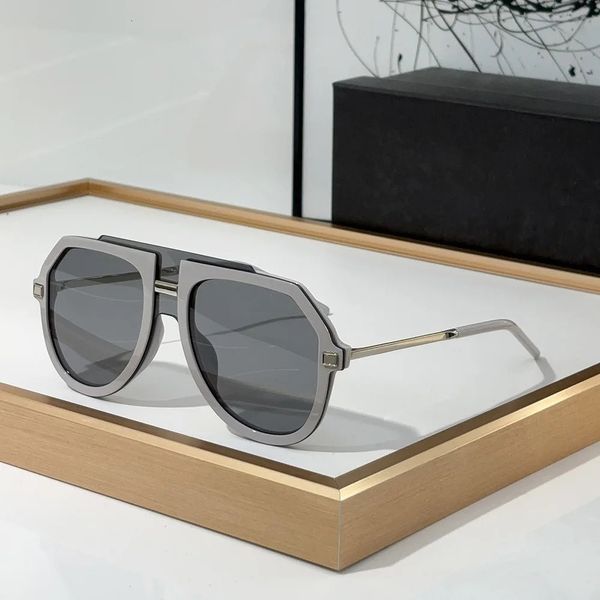 Europäische und amerikanische Mode Luxusmarke Mens Womens Sonnenbrille Großer Rahmenplatten polarisieren 240322