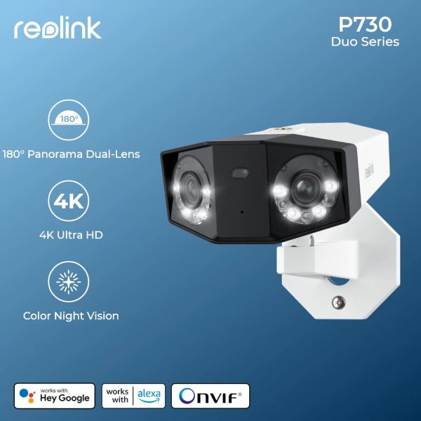 Kameras Reolink Wireless 4K Outdoor Dual Objektiv WiFi Camera AI Human Detection 8MP Kabel -Sicherheit CCTV POE IP -Kamera 180 ° Wide Viewing Cam