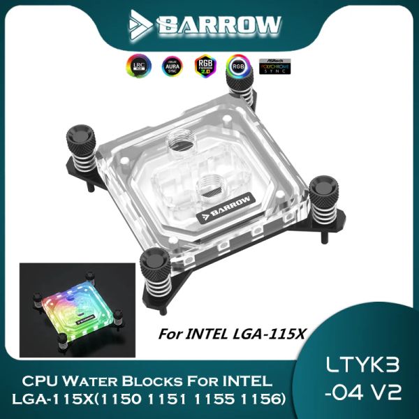 Hinges Barrow LGA 1700 CPU RESIDER DE ÁGUA PARA INTEL 115X 20XX 1200 0,4mm canal de acrílico de acrílico Punto de água 5V Argb Sync Ltyk304i