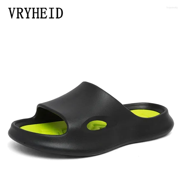 Terlik Vryheid Yüksek Kaliteli Erkekler Duş Açık Toe Yumuşak Yumuşak Slayt Sandal Slip Havuz Salonu Evi İç Mekan Dış Mekan