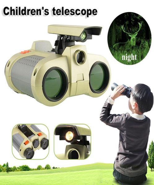 4x30 crianças binóculos Visão noturna Telescópio pop -up Light Night Vision Scope Binoculares Novidade para brindes de garoto Presentes com GIF8911559