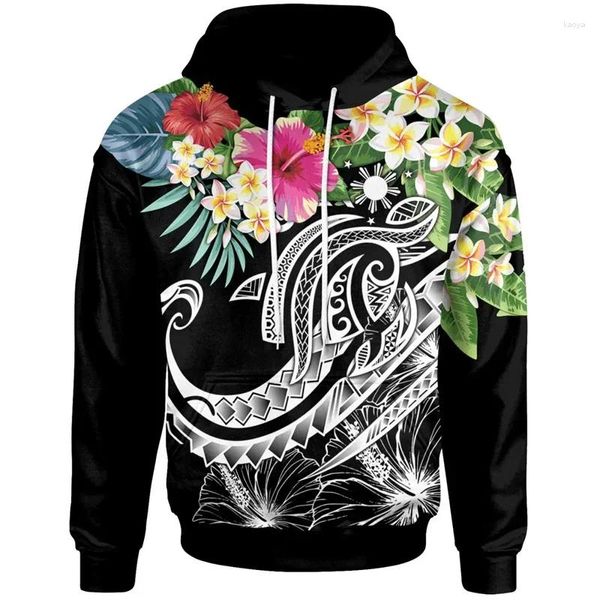 Hoodies masculinos impressos em 3D Filipinas Filipinos Tattoo Polinésia Tribal Sun Sun for Men Kid Fashion Hoody Pullover retrô com capuz