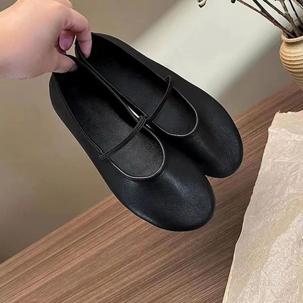 Scarpe casual La fila di alta qualità Mary Jane Comode Ballet Flat con vera pelle Nera Black's Women's Anti Slip 2024