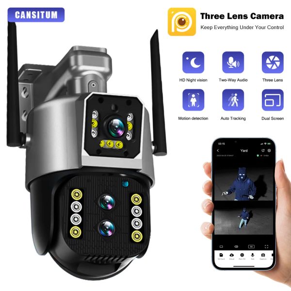 Telecamere 8mp Duallens AI Rilevamento Audio Record a doppio schermo IP Cam COLORE VISUALITÀ Night Vision Surveillance Security System Sistema