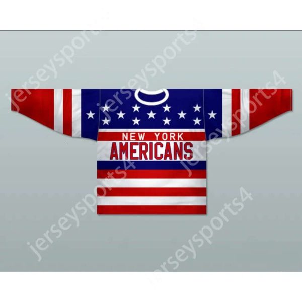 GDSIR Custom York Americans 1930-35 Hockey Jersey Qualsiasi giocatore o numero nuovo TOP E-M-L-XL-XXL-3XL-4XL-5XL-6XL